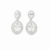 Zirconia Earrings, Oval Shaped, Facetted and Beveled